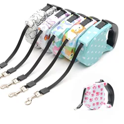 2024 Newest Strong Dog Retractable Leashes 5M For Cat Traction Walking Printed Automatic Adjustable Collar Leads Pets Product