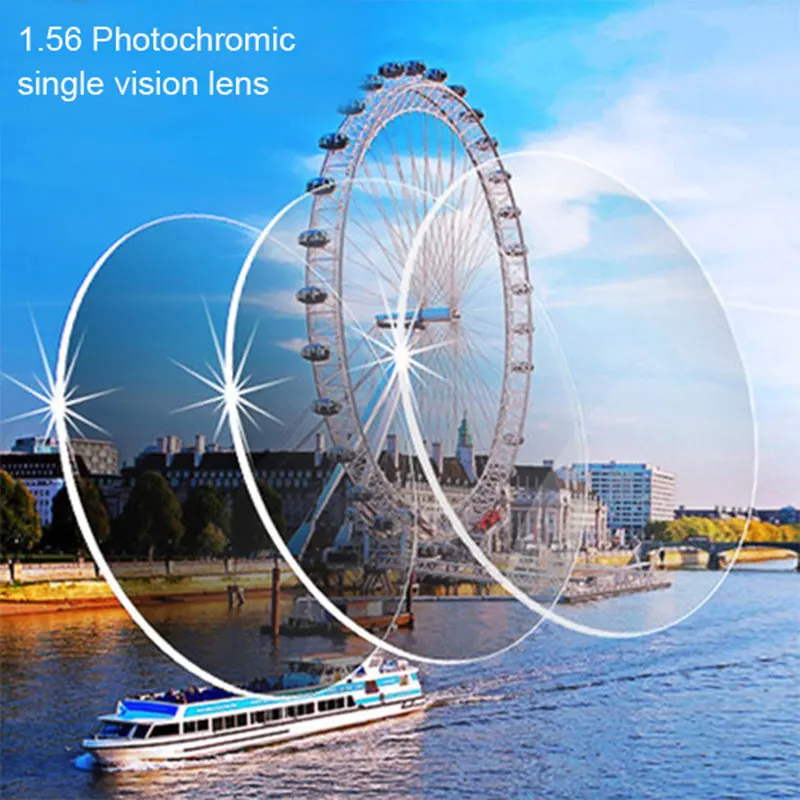 1,56 фотохромные серые или коричневые линзы с одним видением SPH диапазон-6,00 ~ + 6,00 Max CLY-4,00 Оптические Линзы для очков