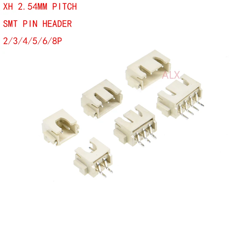 20pcs XH2.54 SMD SMT RIGHT ANGLE connector 2.54MM PITCH MALE pin header 2P/3P/4P/5P/6P/8P/ FOR PCB BOARD LED strip connector