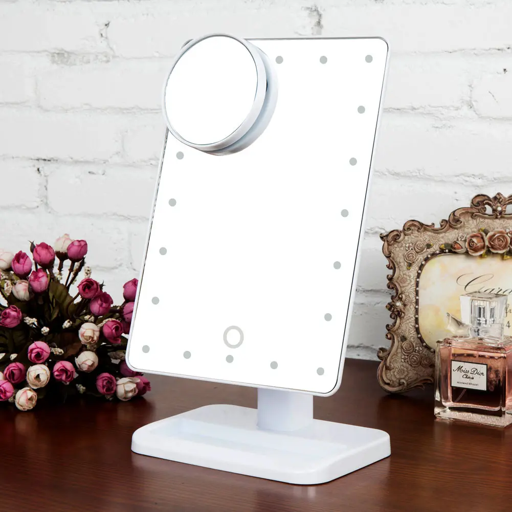 Adjustable 20 LED Makeup Mirror Touch Portable Magnifying Vanity Tabletop Desk Table Lamp Cosmetic Mirror Make Up Tool