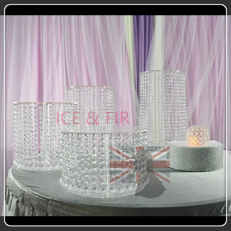 Suporte De Bolo De Casamento Com Centerpieces De Cristal, DIA:20 cm, 20 cm, 25 cm, 30cm, 5PCs por conjunto