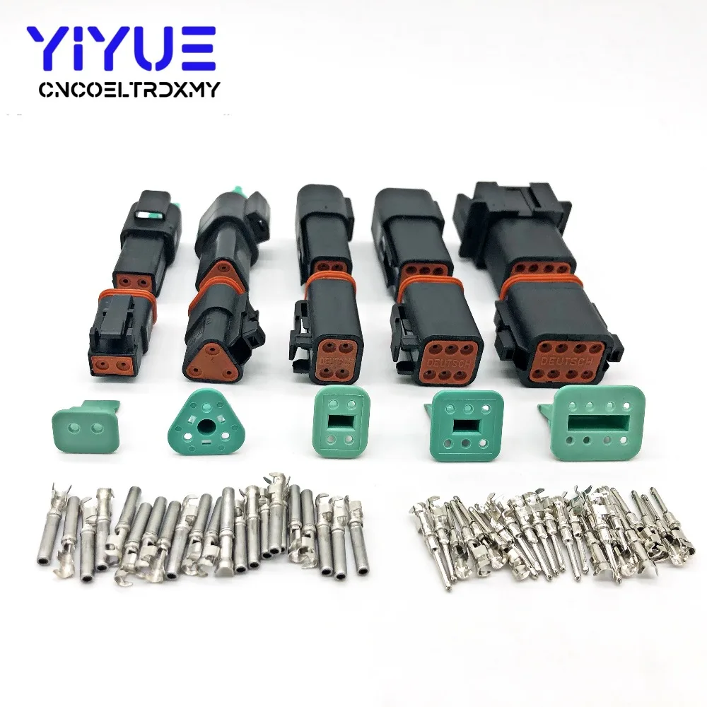 Deutsch DT Series Black Connector Waterproof Electrical Plug DT06/DT04 2/3/4/6/8 Pin Engine/Gearbox For Car Bus Motor Truck
