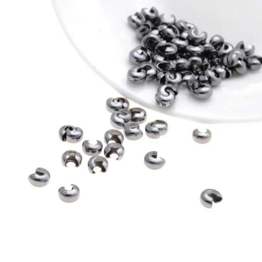 Jewelry Findings Diy 3/4/5mm Gold/Silver/Bronze/Silver Tone Metal Crimp End Beads For Jewelry Making