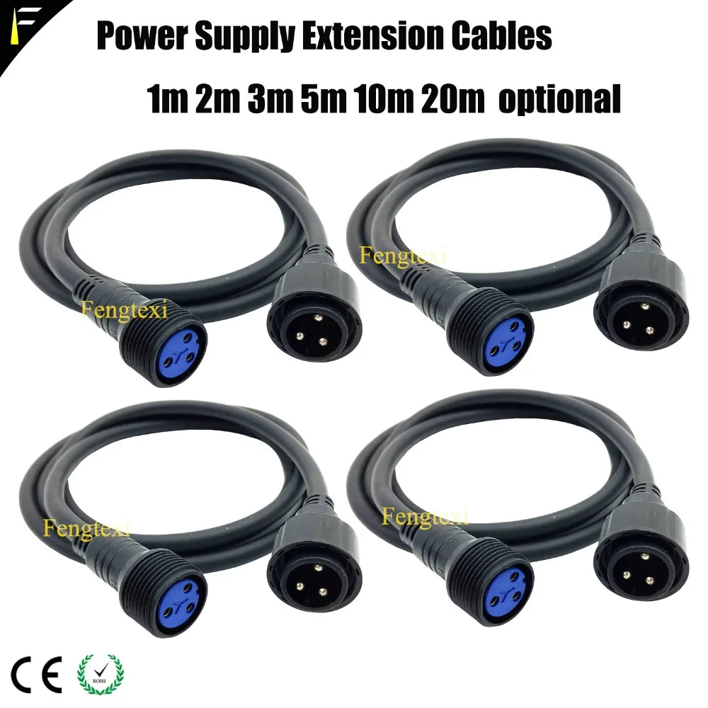 

4 Pieces Fits Outdoor Stage PARs DMX Extension/Power Supply Extension/ Power Supply Connect Waterproof 1m/2m/5m/10m Optional