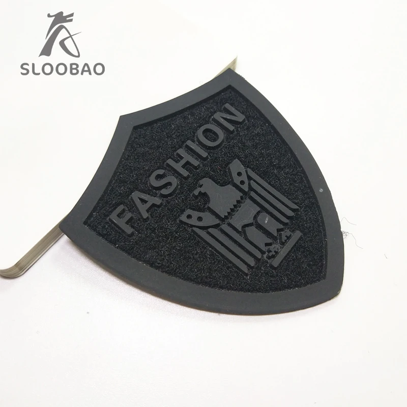 Plastic label customized wholesale design different fashion rubber labels for clothing Free shipping