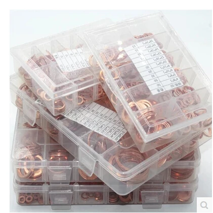 390pcs in one box m4-m19  in Box Hardware Red Copper Washer Assortment/Kit/Set red copper washer/ brass washer