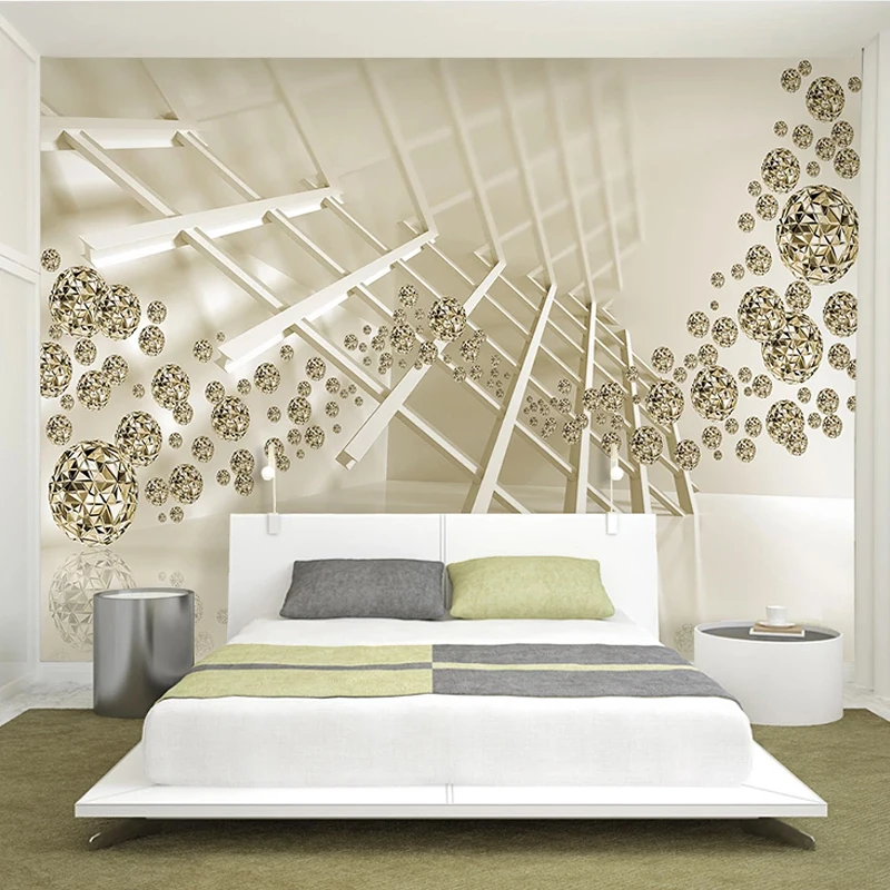 

Custom Any Size Mural Wallpaper 3D Stereo Space Golden Sphere Creative Photo Wall Papers Living Room TV Home Decor Papel Tapiz