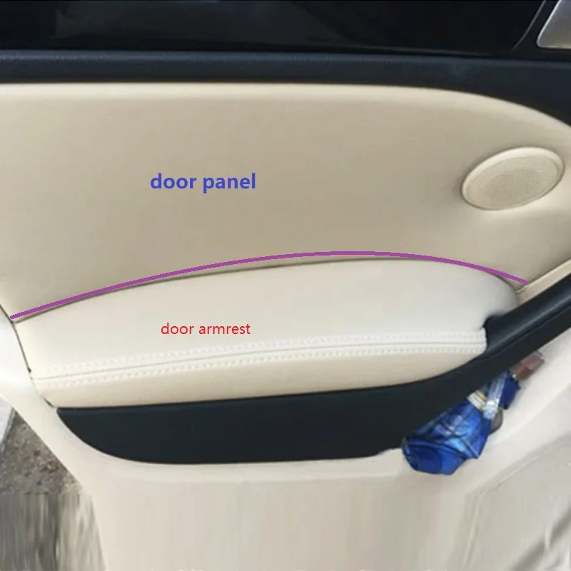 Cubierta de reposabrazos de puerta interior para VW Golf 6 2010 2011 2012 2013 4 Uds Panel de reposabrazos de puerta de coche cubierta de cuero de