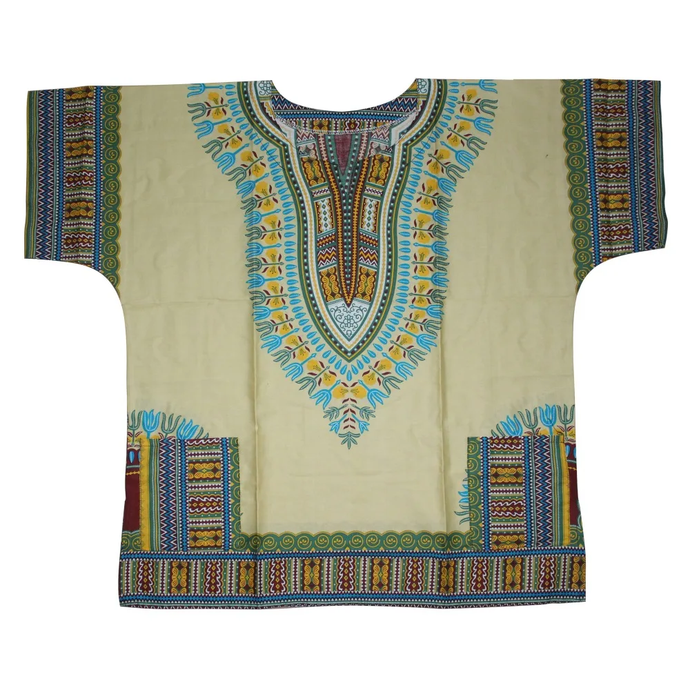 Maglietta africana Unisex da uomo in cotone Dashiki Unisex da donna