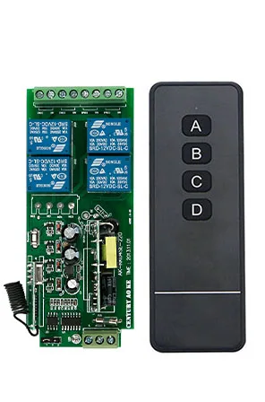 AC85v ~ 250 V 110 V 220 V 4CH RF Không Dây Điều Khiển Từ Xa Relay Chuyển Hệ Thống An Ninh Cửa Nhà Để Xe, điện Cửa/window/lamp