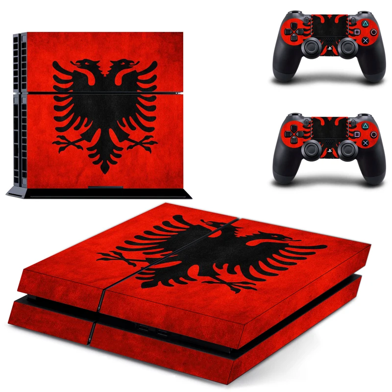 Albania National Flag PS4 Skin Sticker Decal For Sony PlayStation 4 Console and 2 Controllers PS4 Skin Sticker Vinyl