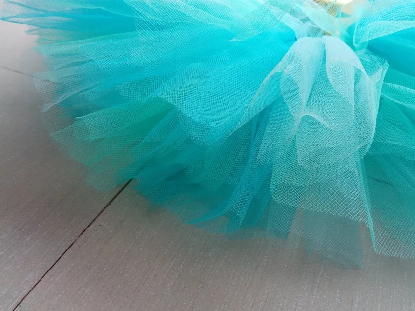 Pfauenblauer & Grüner Tüllrock für Mädchen, Babymädchen-Tanzkleidung, Geburtstagsparty-Kostüm, Kinderbekleidung – Detail 5