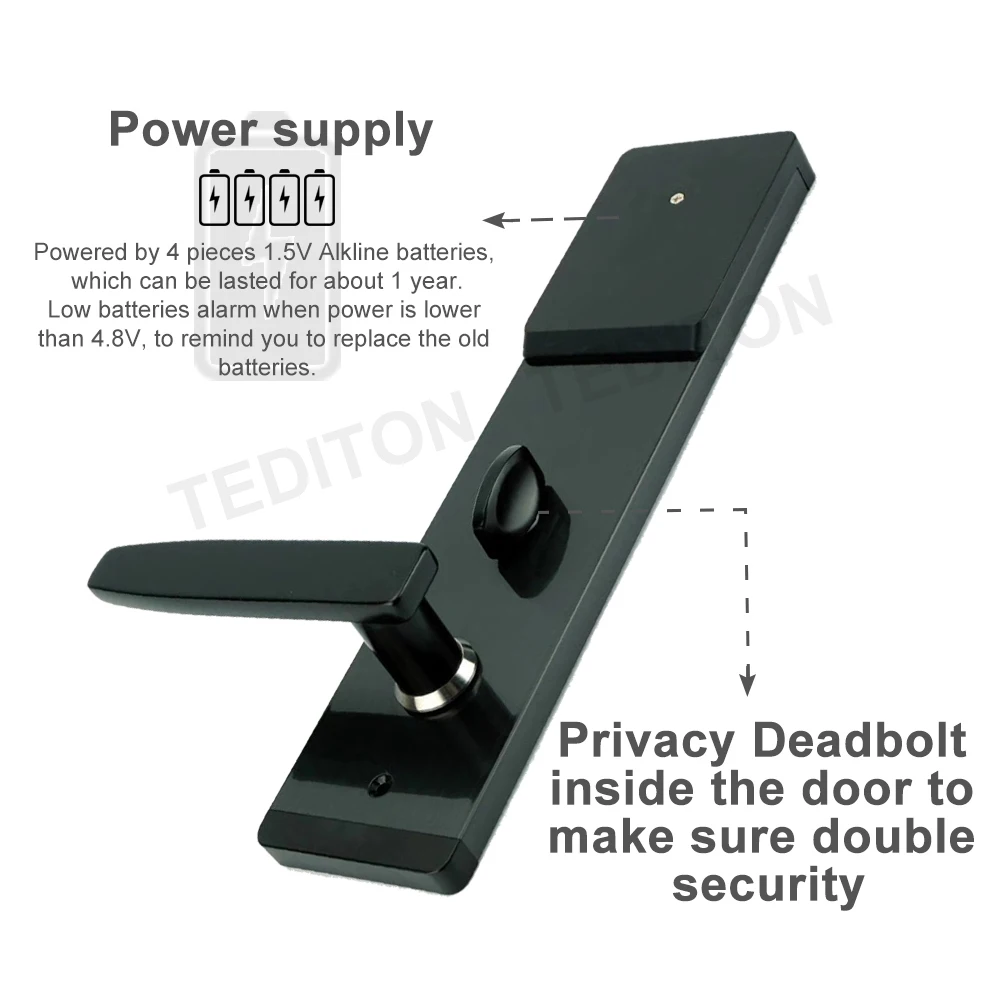 Cerradura electrónica de seguridad con pantalla táctil inteligente, cerrojo de bloqueo con teclado de código Digital, aplicación TTlock, WIFI, para