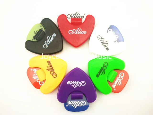 72pcs Alice A010A Colourful Triangle Guitar Pick Holder Case 6 Colors With Original Box Free Shipping Wholesales