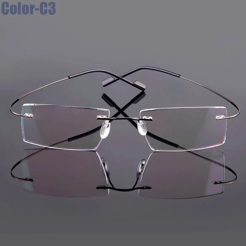 Gmei Optische Mode Randlose Brille Rahmen Speicher Legierung Brillen Rezept Ultraleicht Flexible Rahmen 9 Farben T8089