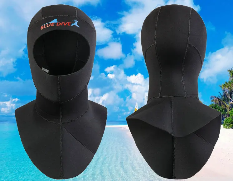 Capucha de neopreno de 3mm con hombro, equipo de esnórquel, gorro de baño cálido, traje de buceo para pesca submarina, gorro de buceo