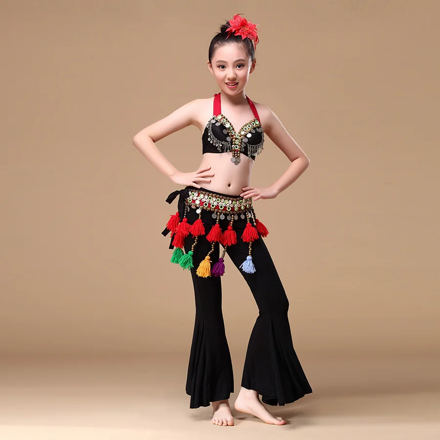 Pantalones acampanados de estilo Tribal americano para niños, Ropa de baile para niñas, pantalones de Yoga para niños, pantalones de danza del vientre