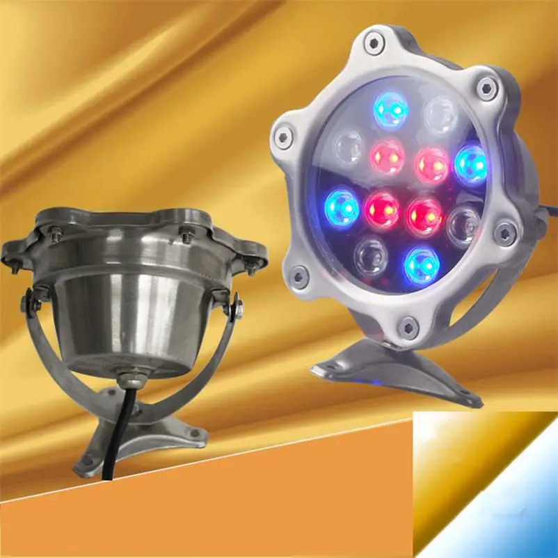 

LED Underwater Foutain Light 12W 1200LM Pool Lamp Ponds Swimming Aquarium Outdoor Lighting Remote Control Water Resistant RGB