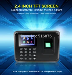 Biometric Fingerprint Time Attendance Time Clock Recorder Employee Digital Electronic Attendance Machine W/ Charger Adapter