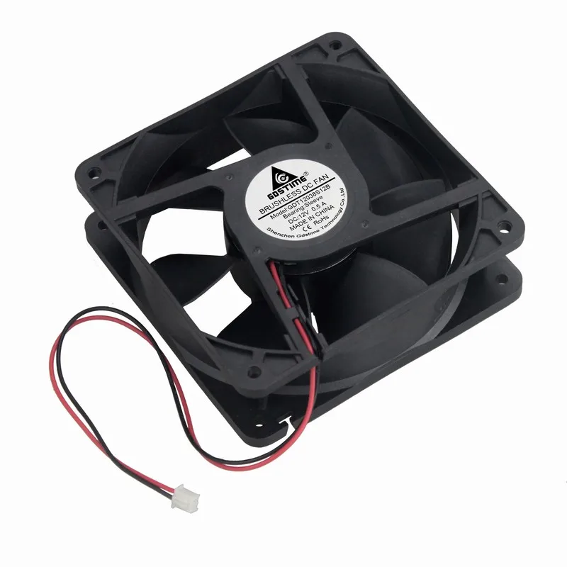 Gdstime 5 Pcs 5-inch 12cm 120mm x 38mm Radiator DC 12V 2Pin Computer Case Cooler PC Cooling Fan 120x120x38mm 12038s Sleeve