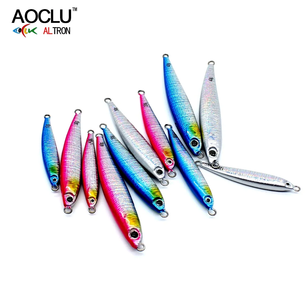 AOCLU-Fast Metal Jig Shore Fishing, Sardine Hard Bait, Sinking Stick, Relective Hologram More Bites, UV Glow, 12g, 20g, 30g