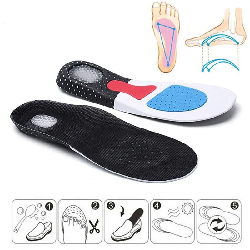 Brand New thickening shock absorption basketball football Sports Silicone Gel soft insole Unisex Solid Sport shoes pad