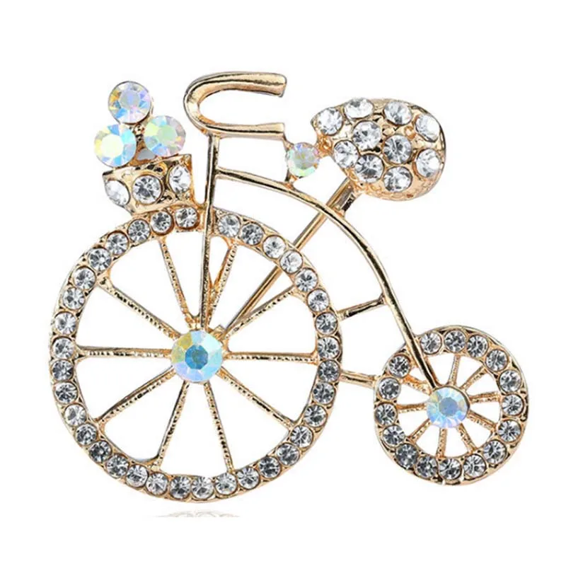 

Womens alloy sport Bike Brooch pin Crystal Bicycle Scarf lapel Pins brooch for kid's decoration