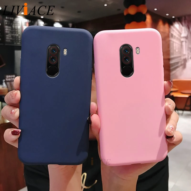 Matte Silicone Case On For Xiaomi Mi Pocophone F1 Candy Color Soft Tpu Back Cover Fundas Coque Cases For Xiaomi Poco F1 Poko