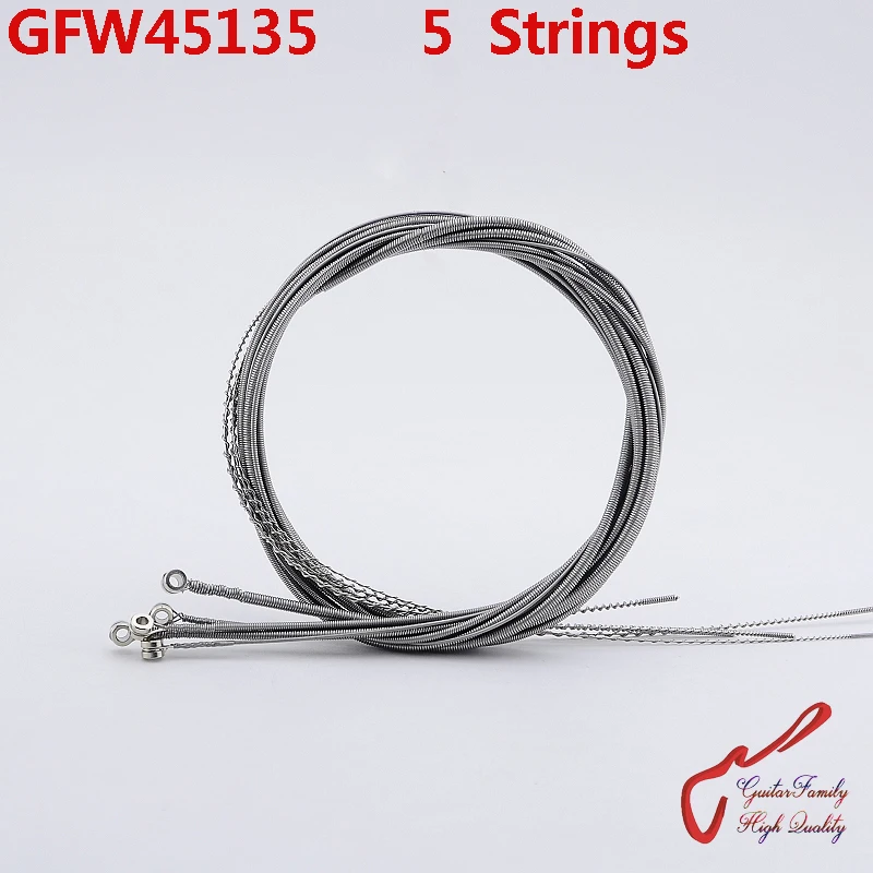 1 Set GuitarFamily GFW45135 Stainless Steel 5 Strings  Electric Bass String  ( 045-135 )  Made IN Korea