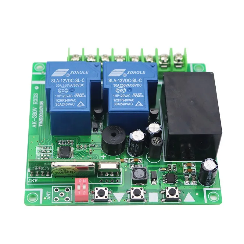 Baru AC220V 250 V 380 V 30A 2CH Remote Control Pintu Garasi RF Wireless Remote Control Beralih Sistem 2X Transmitter + 1 X Penerima