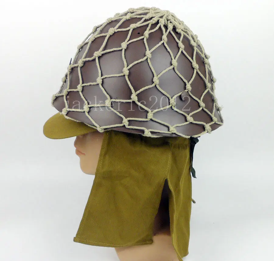 WWII WW2 JAPANESE ARMY HELMET WITH HELMET COVER CAMOUFLAGE NET CAP HAT SET