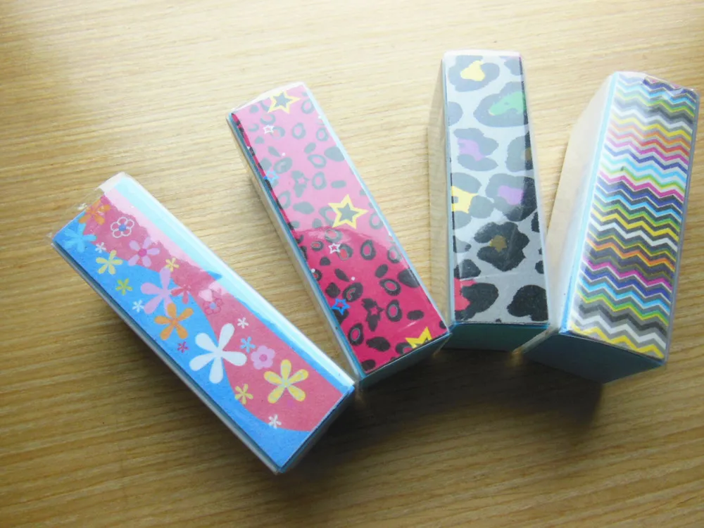 4 pcs/lot  mixed colour 4 way  nail buffer block  nail shine block  polish nail art tool  pedicure file