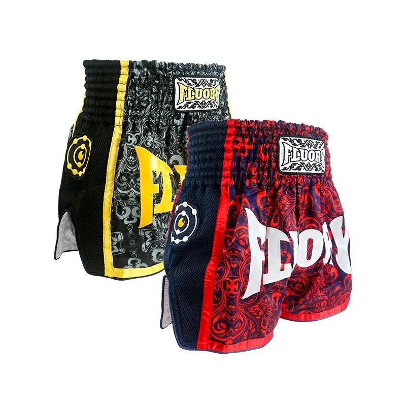 2019 stampa flower muay thai kids shorts retro mma shorts kick boxing pants for children (ragazzi e ragazze) e youth