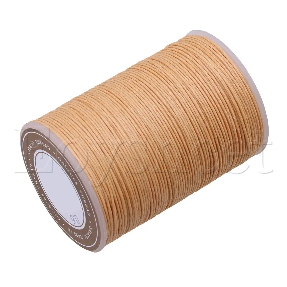 0.6mm Dia 95m Beige Ramie Waxed Cord Wax Thread Linen for Crafts Sewing