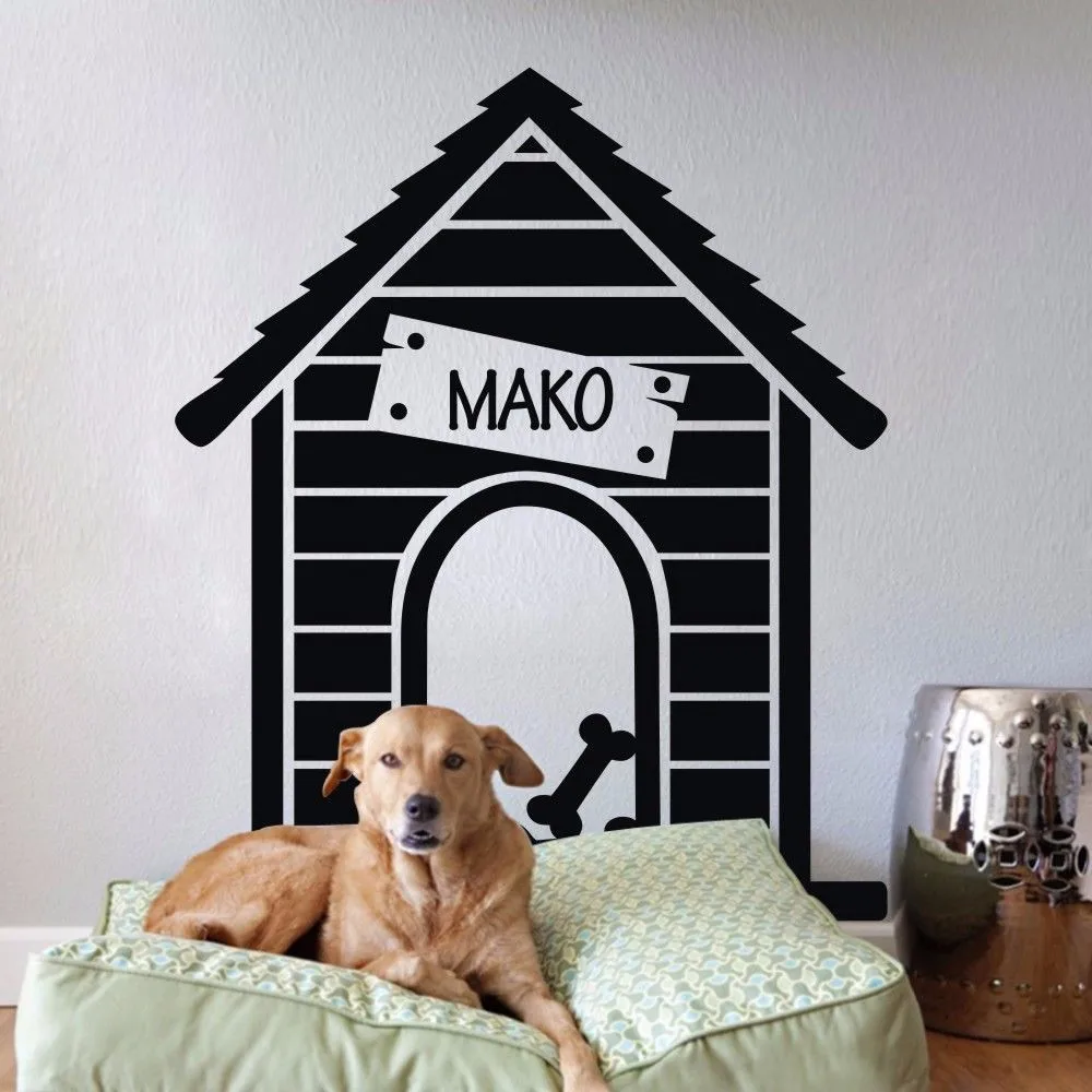 Pets Dog House Wall Decal Animal Custom Personalized Name Quote Love Decor Idea 26inx22in