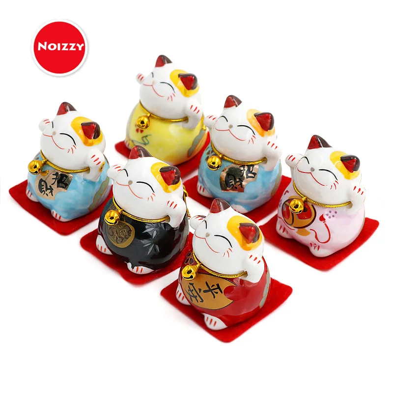 Noizzy 5 Pieces Lucky Cat Wealth Health Blessing Career Love Model Action Figure Doll Car Auto Interior Ornaments Accessories