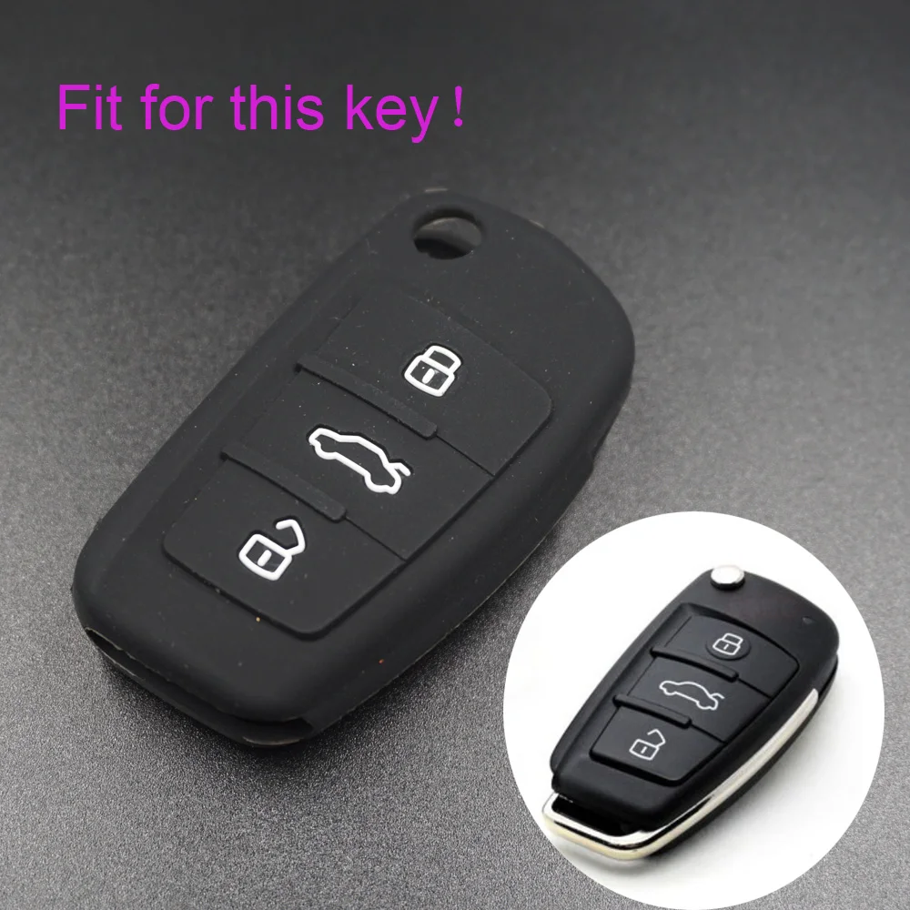 

40pcs Xinyuexin For Audi Silicone Car Key Cover FOB Case For Audi A1 A3 Q3 Q7 R8 A6L TT Flip Remote Key Case Car-stying