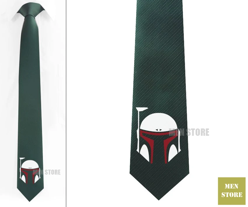 BOBA FETT Red Helmet Men Jacquard Woven Skinny Slim Narrow 2.5