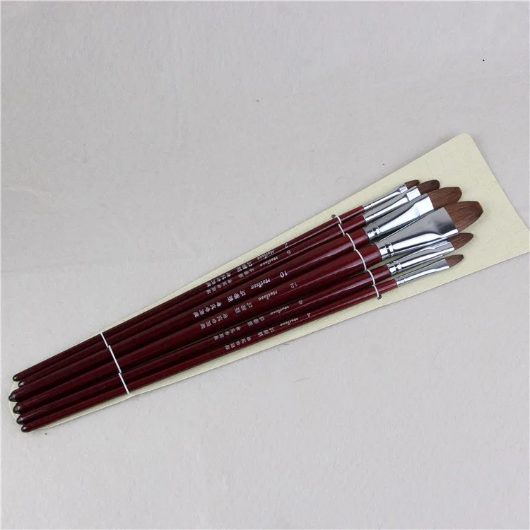 Factory outlets 6pcs/Set high-grade weasel hair brush paint brush tongue peak row suit acrylic paints Set Drawing Art Supplies