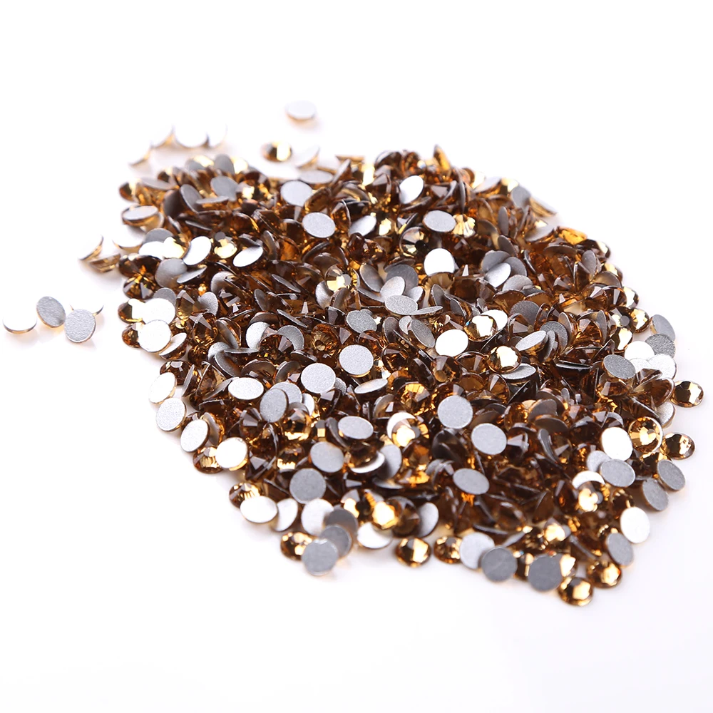 LT.Topaz Rhinestones SS10 SS12 All Sizes Non Hot Fix FlatBack Strass Fabric Garment Rhinestones Nail Art Stone