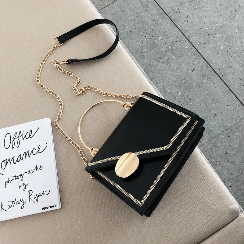 Elegant Female Small Tote bag Winter New High Quality PU Leather Women's Designer Handbag Lock Chain Shoulder Messenger Bag