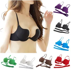 Women Sexy Bra Deep U Low Cut Super Push Up Backless Bra Brassiere Sutian Underwear Bralette Sujetador