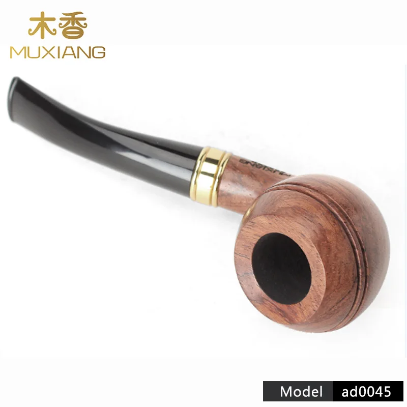 RU- High Quality Rose Wood Smoking Tobacco Pipe Wood  Pipe  Smokes Tools Practical Dry Tobacco Pipe 9mm Filters ad0045