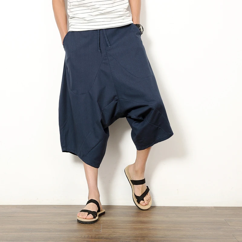 Lovers Holiday Summer Fashion Short Men Punk Style Loose Casual Harem Pants Cropped Men Trousers Bottoms Thailand Bali Vocations