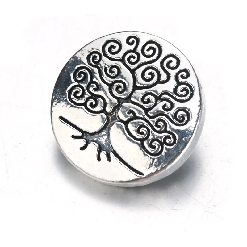 10pcs/lot Boom Life Tree of Life Snap Jewelry Metal 12MM Snap Buttons Fit DIY OEM Snap Bracelets For Women 0027