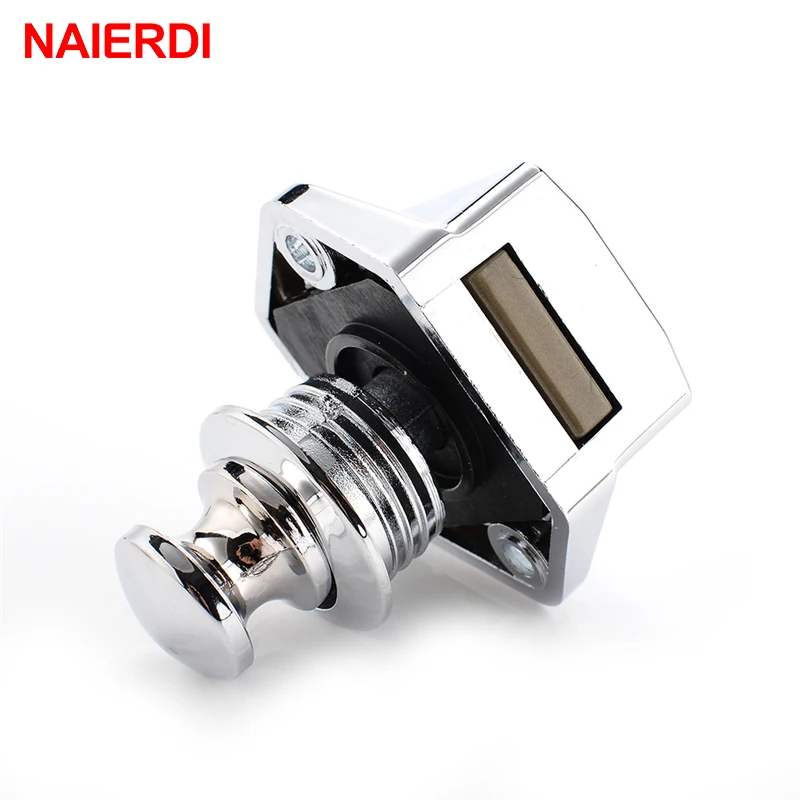 NAIERDI 20mm Camper Car Push Lock Diameter RV Caravan Boat Motor Home Cabinet Drawer Latch Button Locks For Furniture Hardware