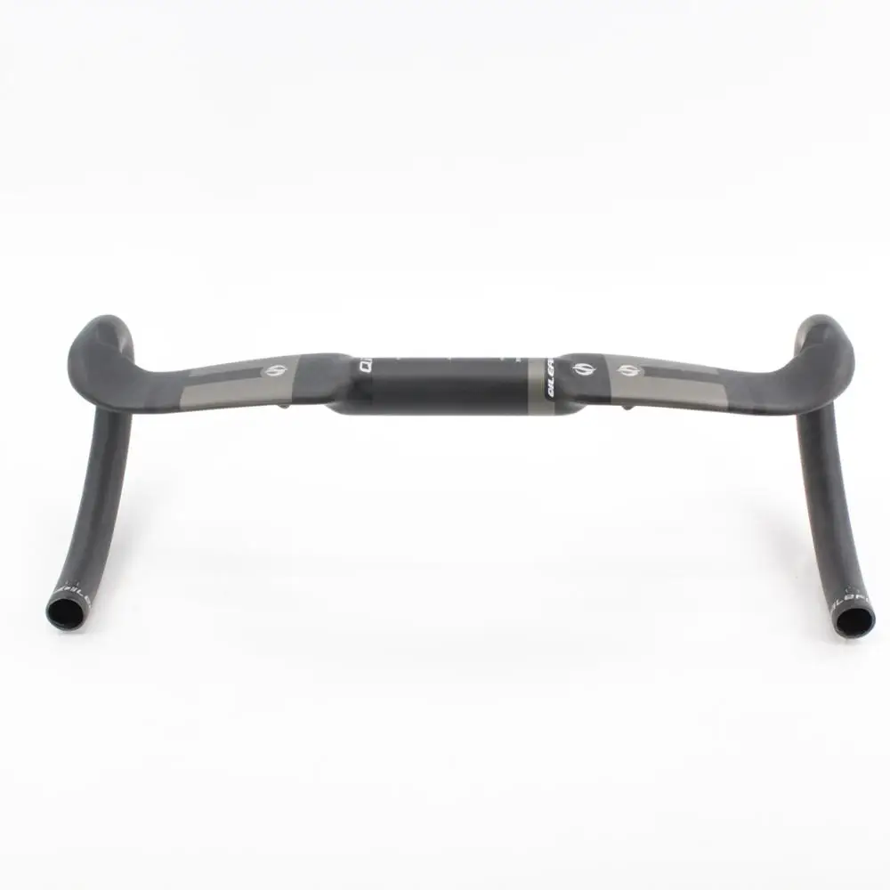 2017 Newest gray QILEFU matte 3K UD full carbon fiber Road bicycle racing bike handlebar light 31.8*400/420/440mm
