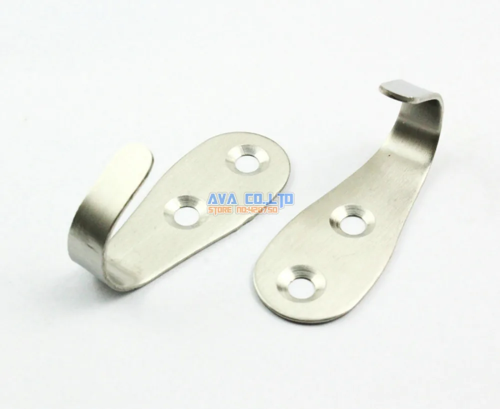 10 Pieces Washroom Door Stainless Steel Fixed Towel Hanging Hook 52mm Long 1.5mm Thinkness