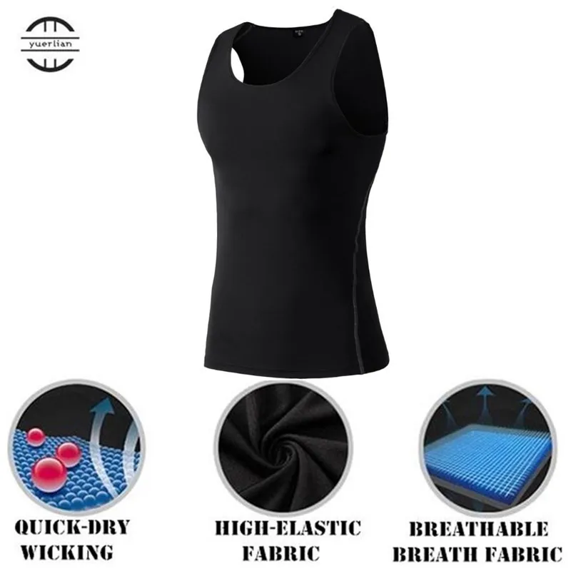 

300p! Men Pro Shaper Compression Tight Running Vest,Cool High Elastic Sweat Quick-dry Wicking Sport Fitness Sleeveless Tank Tops