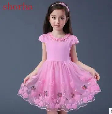 Girl Dress Princess Lace Dress Kids Christening Events Party Wear Dresses For Girls Children Baby pink Clothes